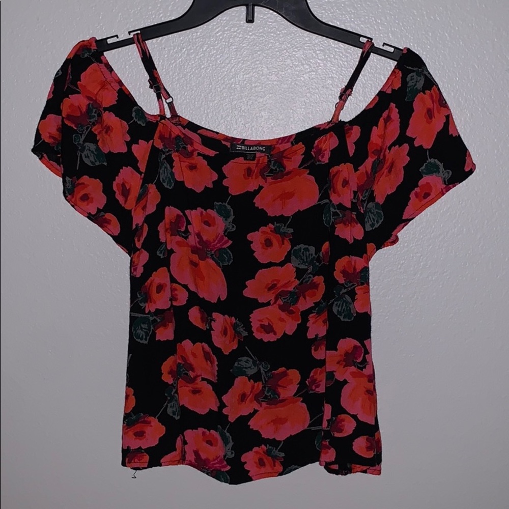 Billabong Floral of the shoulder blouse
